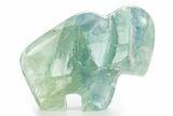 Polished Green Fluorite Bison - Mexico #335280-1